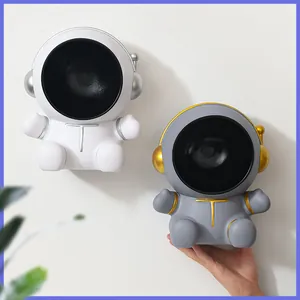 Set of two decorative astronaut wall mounted storage hooks for home entryway organization