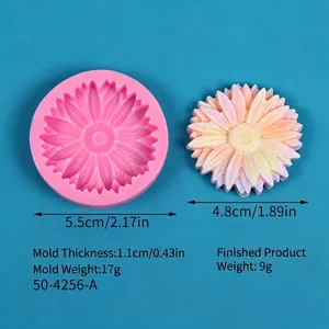 Stampo in silicone a forma di margherita con dimensioni per fondente e hobby