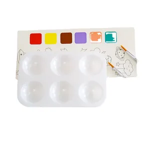 Children's 6-well paint palette and brush set for DIY graffiti and watercolor art