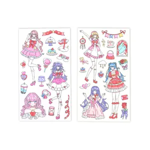 Japanse anime meisje stickers voor DIY dagboek en plakboek decoratie kantoorbenodigdheden