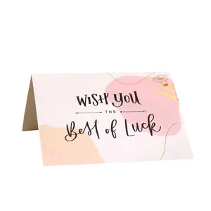 Creative gold foil greeting card with Best of Luck message for birthdays and gifts