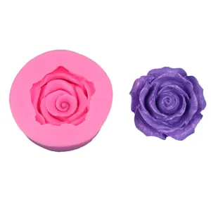 Moule en silicone rose 3D pour décoration de gâteaux fondant et ornements plâtre