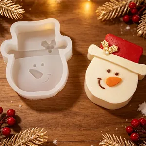 Silikonform Schneemann für handgemachte Weihnachts-Seifen und Duftkerzen Dekoration