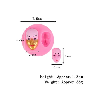 Dimensioni dettagliate per stampo in silicone viso umano con indicazione del peso