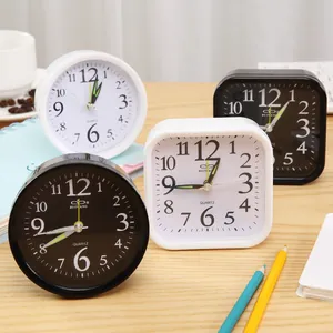 Modern Minimalist Plastic Alarm Clock For Bedroom Bedside Small Table Clock Battery Operated Silent Pointer Desktop Clock For Home Office