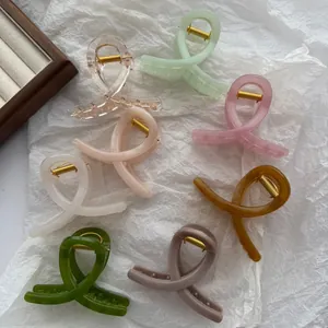 Set of 8 colorful jelly texture hair claw clips for women, elegant hair accessories design