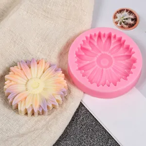Stampo rotondo in silicone a margherita per decorazione torte e aromaterapia fai-da-te