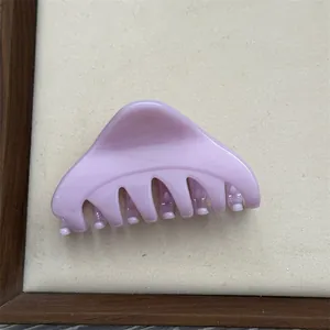 Elegant lavender purple medium triangular hair claw clip with glossy finish for women