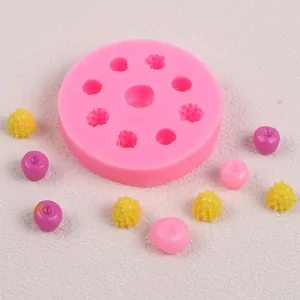 Rosa Silikonform für DIY-Harz-Miniaturobst und Kuchendekoration-Zubehörteile Set