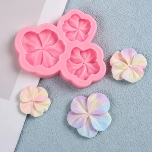 Rosa Silikonform Blume für DIY-Harz-Ton und Fondant-Kuchendekoration-Handwerk