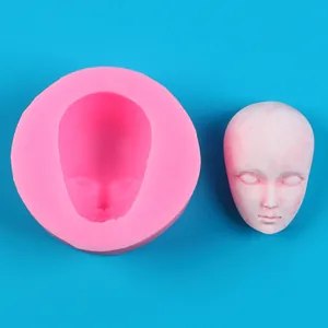 Stampo in silicone per viso umano 3D per decorazioni torte, cioccolato e sapone fai-da-te