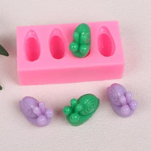 Molde de silicona caracol rosa para decoración de chocolate bricolaje jabón y velas.