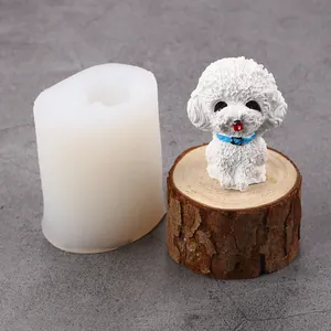Moule en silicone de haute qualité en forme de caniche pour le chocolat et les bougies