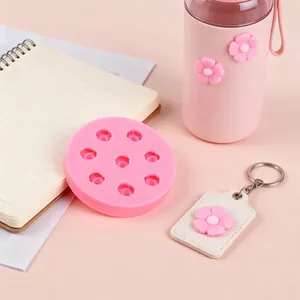 Cherry Blossom Silicone Mold Multi-Cavity Pink Flower Resin Mold For DIY Phone Case Decoration Nail Art Accessories Craft Tool