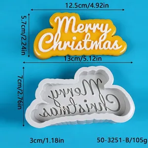 Καλούπι σιλικόνης Merry Christmas με διαστάσεις για χειροποίητα σοκολατάκια και κεριά