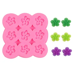 Pinke Silikonform Blume mit 9 Mulden für handgemachte Seife und Bastelarbeiten aus Harz