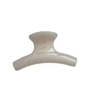 Minimalist cream beige jelly texture small hair claw clip for women's hairstyles