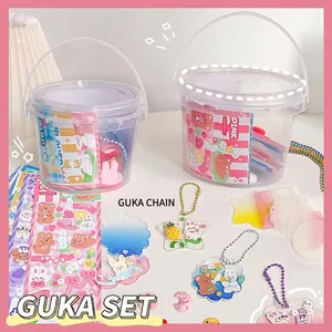DIY Guka Sticker Set For Kids Cute Cartoon Animal Acrylic Keychain Making Kit Educational Scrapbooking Stickers Decoration Material Gift