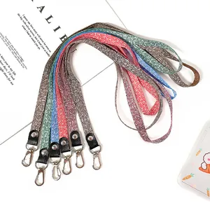 Assorted colorful patterned neck lanyards with durable metal swivel hooks for ID card holders