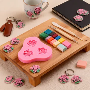 Moule en Silicone Fleur de Rose 3D pour Bricolage Résine Argile Plâtre Fondant Chocolat Décoration de Gâteaux Artisanat