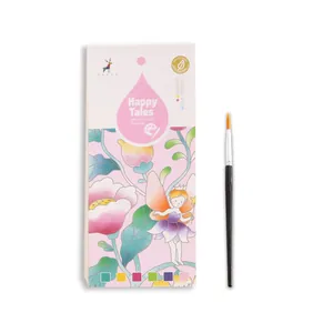 Portable children's DIY watercolor painting book set with bookmarks and painting brush