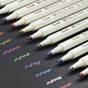 Multicolor metallic marker set for DIY photo albums and sketching on black paper