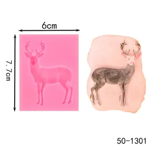 Detalles del molde de silicona de ciervo rosa, tamaño 6x7,7 cm y peso 30 g