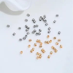 Edelstahl Quetschperlen Positionierungsperlen Befestigungsclips Für DIY Schmuckherstellung Armband Halskette Verschluss Zubehör Gold Silber