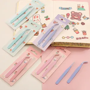 Juego de pinzas de acero inoxidable macarrón colorido para álbumes de recortes DIY