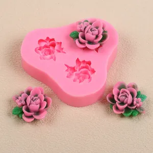 Moule en silicone rose 3D de qualité pour résine, argile, fondant et pâtisserie maison