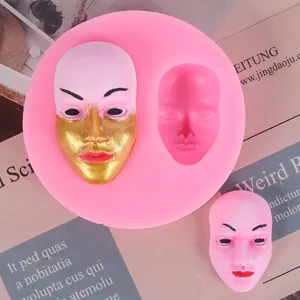Dettaglio dello stampo in silicone a forma di viso umano per decorazioni fai da te e saponi