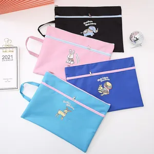 A4 Double Layer Oxford Cloth Subject File Bag Waterproof Document Organizer Folder For Students School Office Supplies