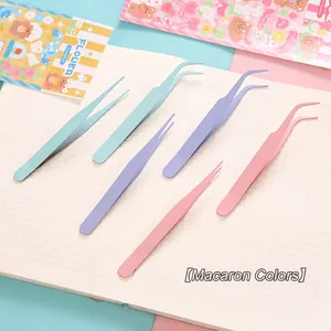Juego de pinzas de acero inoxidable color macaron para scrapbooking y DIY