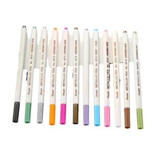 Set of 12 multi-colored metallic pens for DIY photo album graffiti and coloring