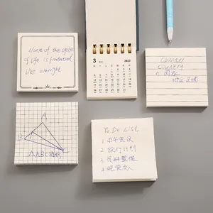 Minimalistisches ästhetisches Haftnotiz-Set mit Gitter- und linierte Papierstilen für Schüler
