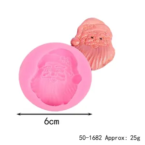 Vista detallada del molde de silicona de Papá Noel para decoración de pasteles de Navidad DIY