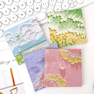 Aesthetic oil painting landscape sticky notes for message reminders and journaling.