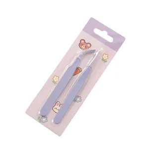 Juego de pinzas de bricolaje de acero inoxidable lavanda con puntas rectas y curvas DIY