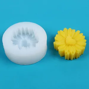 Sonnenblume Silikonform mit Herzmitte für Duftkerzen und handgemachte Seifenherstellung