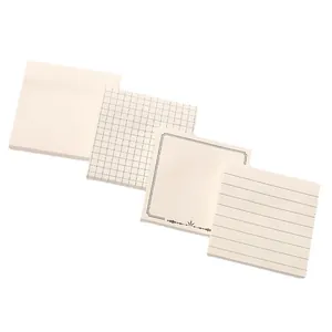 Minimalistisches Haftnotizen-Set mit Karos, Linien und Rahmen für Schüler und Studenten.