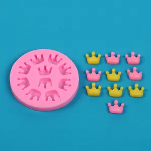 Molde de silicona de mini corona para decoración de pasteles y artesanías de resina