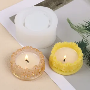 Flower wreath silicone mold for resin jewelry dish and DIY aromatherapy candle holder.