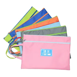 Multi-color A4 Oxford cloth double-layer subject document bags for school student organization