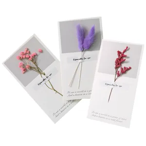 Handmade greeting cards with real dried flowers for Valentine's Day and special occasions