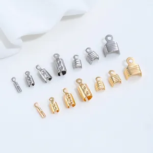 High-quality stainless steel cord crimp connectors and end caps for jewelry DIY projects