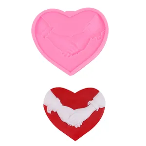 Heart shaped holding hands silicone mold for Valentine's Day baking and DIY crafts