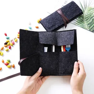 Astuccio per Matite a Rotolo in Lino Borsa Organizer per Cancellerία di Grande Capacità per Studenti Artisti Ufficio Minimalista
