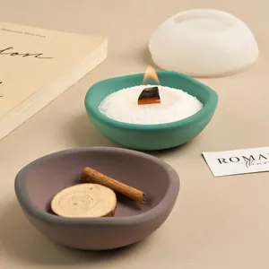 Irregular mini bowl silicone mold shown with finished matte storage bowls for DIY decor
