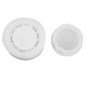 Detail macro view of white silicone mold for round flower garland jewelry storage tray