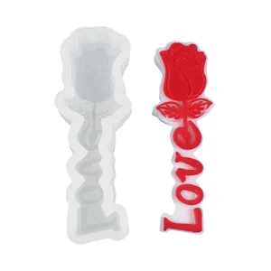 Silicone rose flower and Love letter mold for DIY candle and soap making projects
